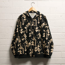 Load image into Gallery viewer, Hawaiian Barkcloth Hoodie &quot;Kapa Black&quot;